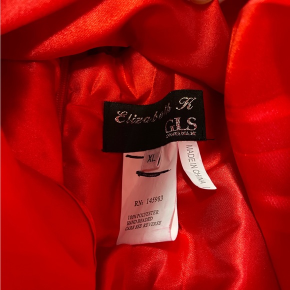 GLS Apparel Elizabeth A-Line Short Dress NWT Jewel Neck Sleeveless Satin Red XL - Picture 9 of 16
